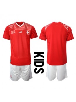 Schweiz Replika Hemmakläder Barn VM 2022 Kortärmad (+ byxor)